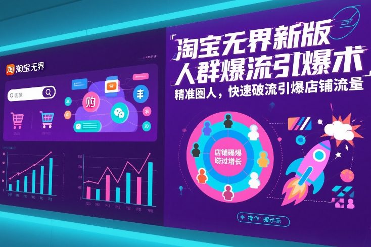 淘宝无界新版人群爆流引爆术，精准圈人，快速破流引爆店铺流量-聊项目