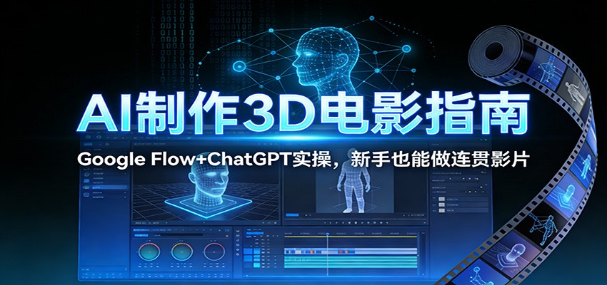 AI制作3D电影指南：Google Flow+ChatGPT实操，新手也能做连贯影片-聊项目