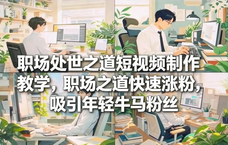 职场处世之道短视频制作教学，职场之道快速涨粉，吸引年轻牛马粉丝-聊项目