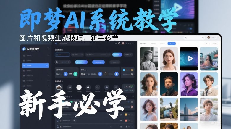 即梦AI系统教学，图片和视频生成技巧，新手必学-聊项目