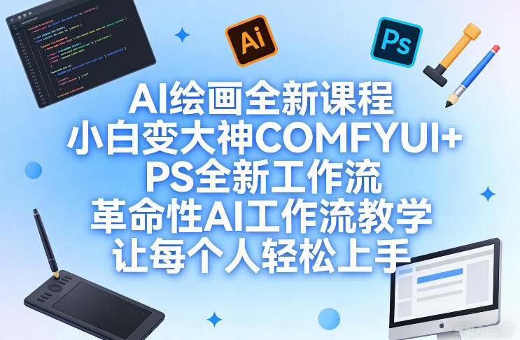 AI绘画全新课程,小白变大神COMFYUI+PS全新工作流,革命性AI工作流教学,让每个人轻松上手