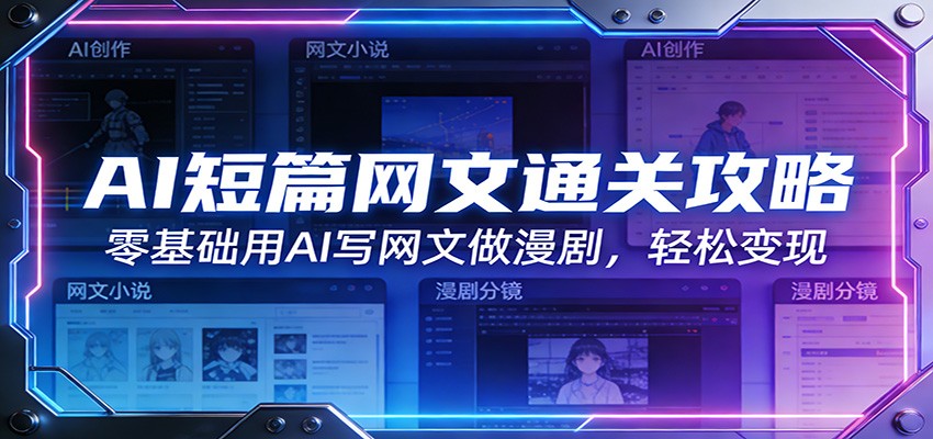 AI短篇网文通关攻略：零基础用AI写网文做漫剧，轻松变现-聊项目