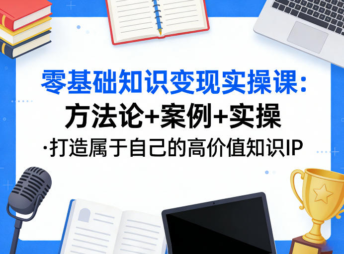 零基础知识变现实操课，方法论+案例+实操，打造属于自己的高价值知识IP-聊项目