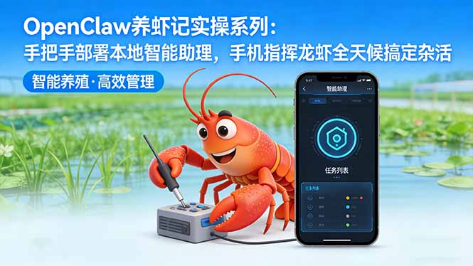 OpenClaw养虾记实操系列-更新：手把手部署本地智能助理，手机指挥龙虾全天候搞定杂活-聊项目