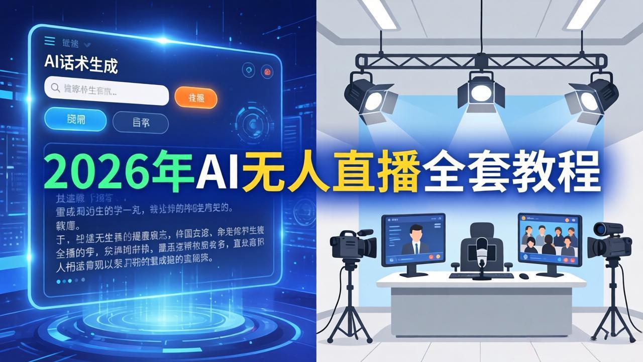 2026年AI无人直播全套教程：OBS安装+软件配置+直播间搭建+话术生成+一键开播实操-聊项目