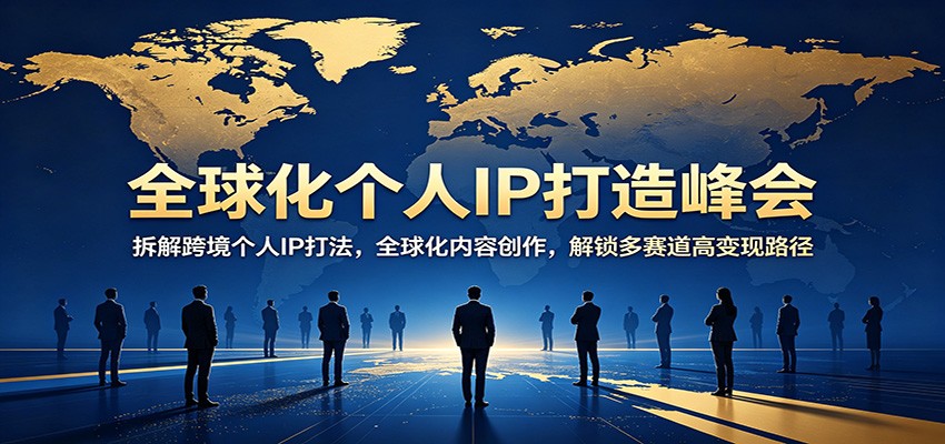 全球化个人IP打造峰会：拆解跨境个人IP打法，全球化内容创作，解锁多赛道高变现路径-聊项目