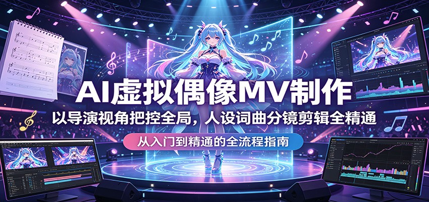 AI虚拟偶像MV制作：以导演视角把控全局，人设词曲分镜剪辑全精通-聊项目