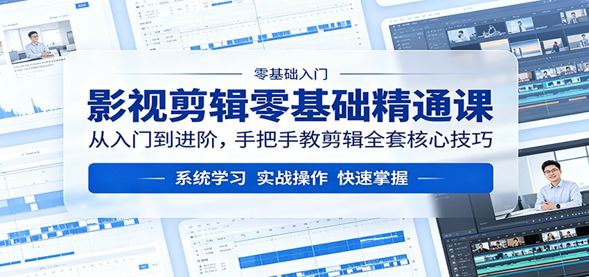 影视剪辑零基础精通课：从入门到进阶，手把手教剪辑全套核心技巧-聊项目
