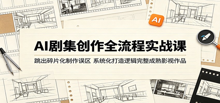 AI剧集创作全流程实战课：跳出碎片化制作误区，系统化打造逻辑完整成熟影视作品-聊项目