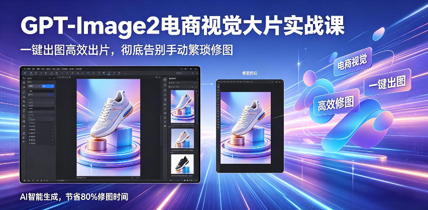 GPT-Image2电商视觉大片实战课，一键出图高效出片，彻底告别手动繁琐修图-聊项目