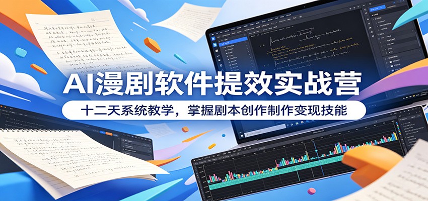AI漫剧软件提效实战营：十二天系统教学，掌握剧本创作制作变现技能-聊项目