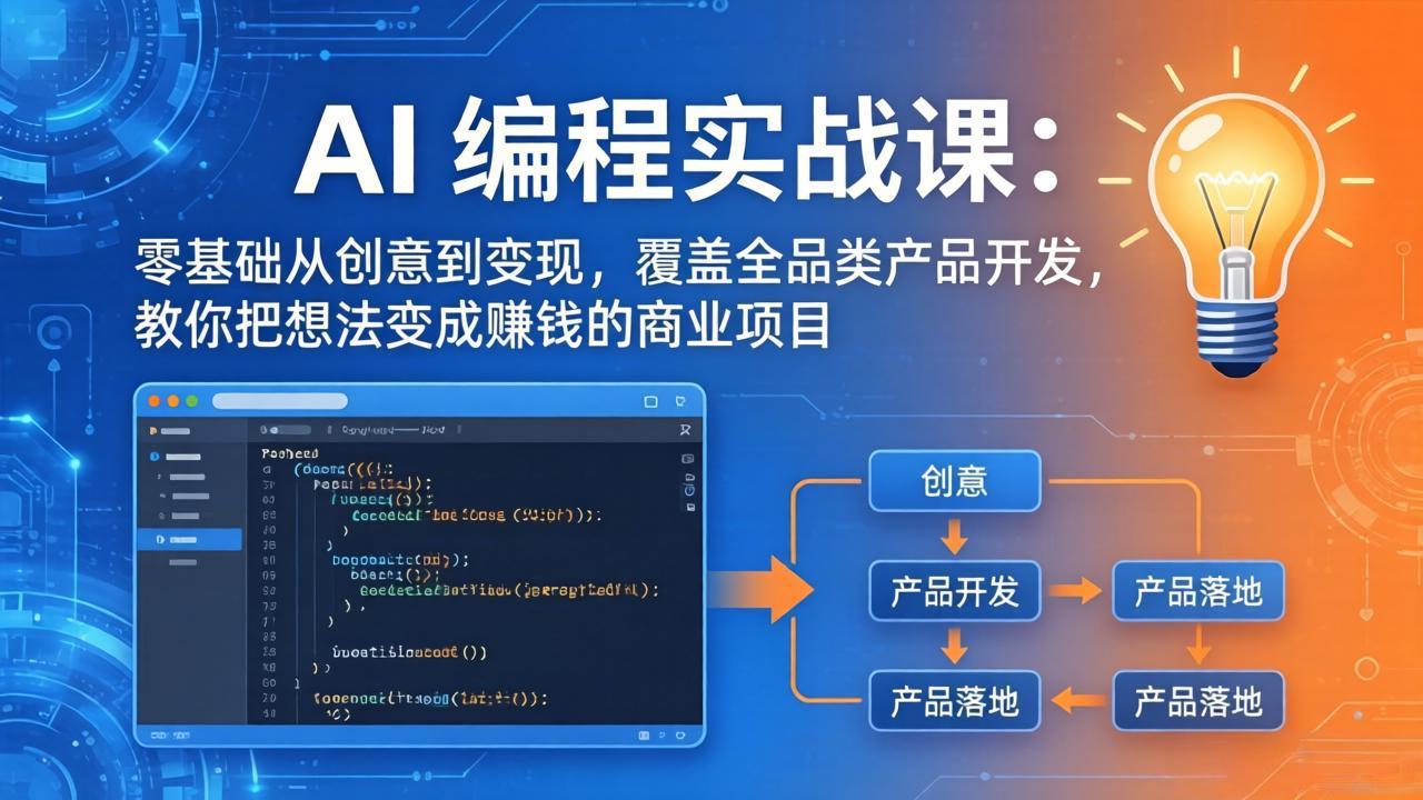AI编程实战课-第三期-6月更新：零基础从创意到变现，覆盖全品类产品开发，把想法变成赚钱项目-聊项目
