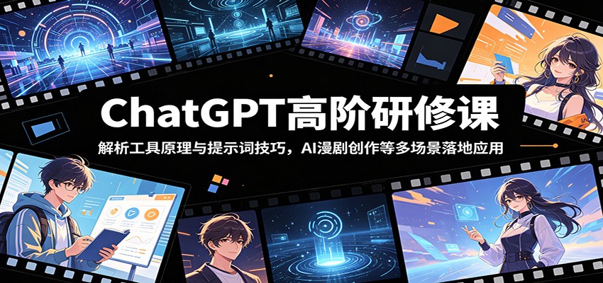 ChatGPT高阶研修课：解析工具原理与提示词技巧，AI漫剧创作等多场景落地应用-聊项目