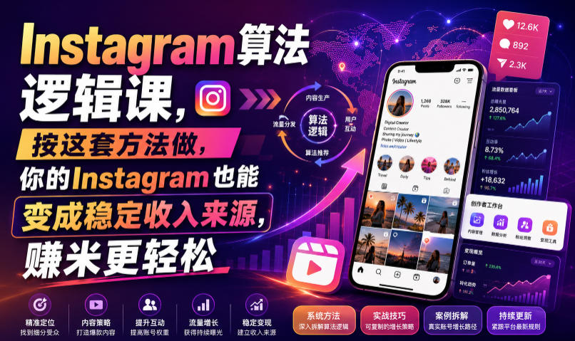 Instagram算法逻辑课，按这套方法做，你的Instagram也能变成稳定收入来源，賺米更轻松【原创双语字幕】-聊项目