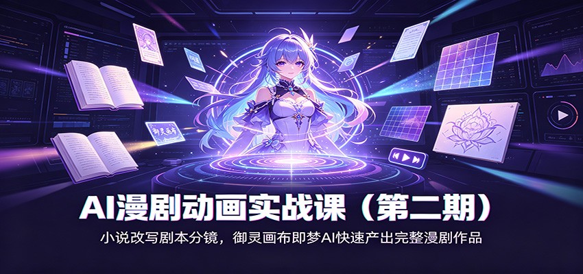 AI漫剧动画实战课(第二期)：小说改写剧本分镜，御灵画布即梦AI快速产出完整漫剧作品-聊项目