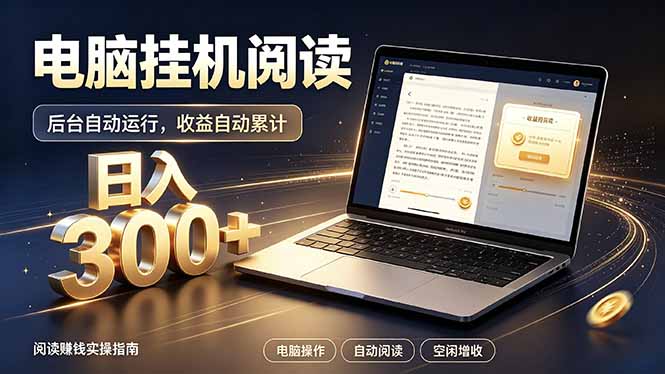 看小说也有收益？自动化流程，轻松日入300+-聊项目