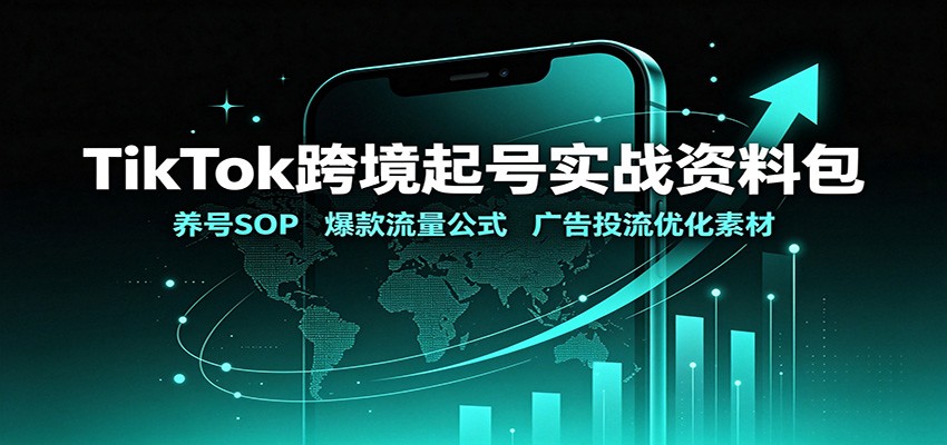 TikTok跨境起号实战资料包：养号SOP，爆款流量公式，广告投流优化素材-聊项目