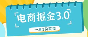 电商掘金3.0一单撸3份收益，自测一单收益26元-聊项目