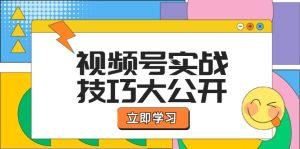 视频号实战技巧大公开：选题拍摄、运营推广、直播带货一站式学习-聊项目