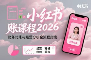 小红书对账课程2026,财务对账与经营分析全流程指南-聊项目