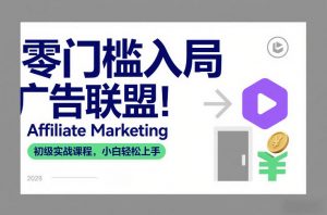零门槛入局广告联盟！Affiliate Marketing初级实战课程，小白轻松上手-聊项目