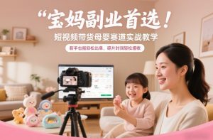 宝妈副业首选!短视频带货母婴赛道实战教学,新手也能轻松出单,碎片时间轻松增收-聊项目