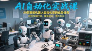 AI自动化实战课:20款智能机器人自动化您的业务任务,轻松节省时间,降低成本,提升利润-聊项目