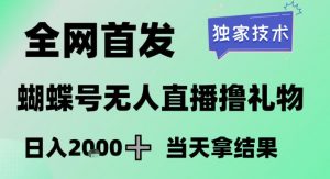2026最新蝴蝶号无人直播掘金，独家技术，全网首发小白做了一个月收益3W，长期稳定可做【揭秘】-聊项目