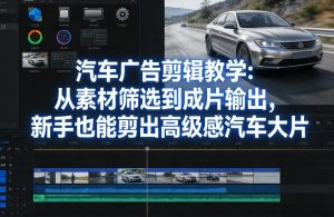 汽车广告剪辑教学:从素材筛选到成片输出,新手也能剪出高级感汽车大片-聊项目