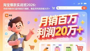 淘宝爆款实战班-2026年2月更新:手把手教你打造月销百万爆款,稳定月利润突破20万+-聊项目