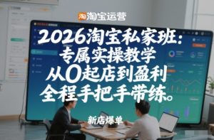 2026淘宝私家班：专属实操教学，从0起店到盈利，全程手把手带练(更新)-聊项目