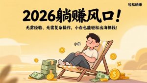 2026躺赚风口!无需经验、无需复杂操作,小白也能轻松出海搞钱!-聊项目