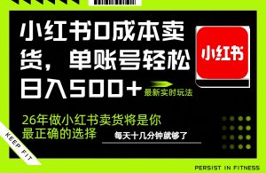 小红书0成本AI卖货,单账号轻松日入500+,完全托管AI,可矩阵放大-聊项目