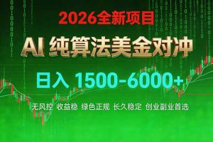 2026 全新美金对冲项目,不套平台赠金,不封号,纯算法对冲,日入 1500-6000+-聊项目