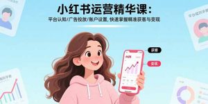 小红书运营精华课-更新：平台认知/广告投放/账户设置,快速掌握精准获客与变现-聊项目