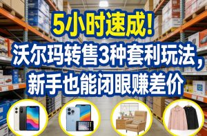 5小时速成!沃尔玛转售3种套利玩法,新手也能闭眼賺差价-聊项目