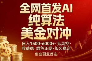 全网首发项目！AI美金算法对冲，日入2000-6000+，稳定长效0风险，彻底告别996，创业、副业逆…-聊项目