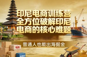 印尼电商训练营,全方位破解印尼电商的核心难题,普通人也能出海掘金-聊项目