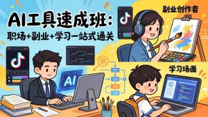 AI工具速成班:职场+副业+学习一站式通关,20+爆款类型+剪映技巧+抖音算法,0基础快速上手-聊项目
