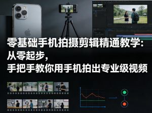 零基础手机拍摄剪辑精通教学:从零起步,手把手教你用手机拍出专业级视频-聊项目