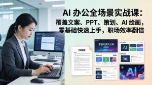 AI 办公全场景实战课:覆盖文案、PPT、策划、AI 绘画,零基础快速上手,职场效率翻倍-聊项目