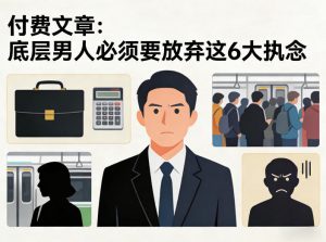 付费文章:底层男人必须要放弃这6大执念-聊项目