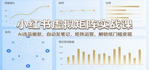小红书虚拟矩阵实战课:AI选品搬款,自动发笔记,矩阵运营,解锁低门槛变现-聊项目