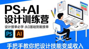 设计接单必学，PS+AI设计训练营，从0基础到能接单，手把手教你把设计技能变成收入-聊项目