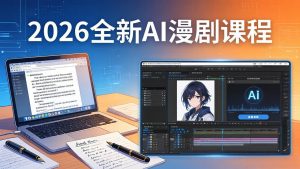 2026全新AI漫剧课程:覆盖创作全链路,教你写作分镜剪辑配音一站式打造漫剧作品-聊项目