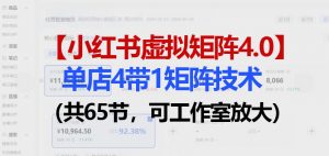 小红书虚拟矩阵4.0技术：单店4带1矩阵(共65节，可工作室放大)-聊项目