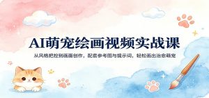 AI萌宠绘画视频实战课:从风格把控到画面创作,配套参考图与提示词,轻松画出治愈萌宠-聊项目