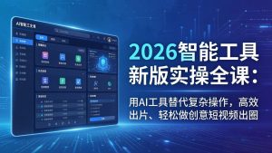 2026智能工具新版实操全课:用AI工具替代复杂操作,高效出片、轻松做创意短视频出圈-聊项目
