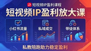 短视频IP盈利放大课：小红书流量+私域成交+带徒体系，私教陪跑助力稳定盈利-聊项目