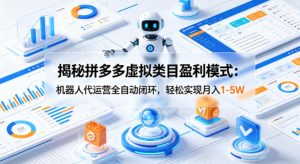 揭秘拼多多虚拟类目盈利模式：机器人代运营全自动闭环，轻松实现月入1-5W-聊项目